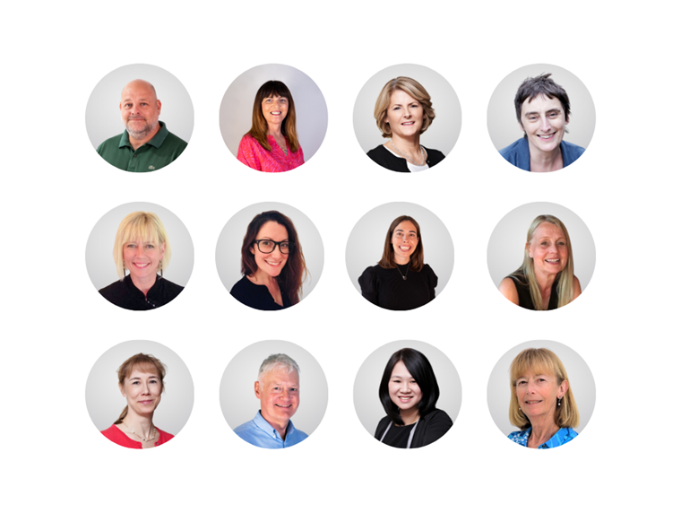 Portrait of 12 members of staff in the Coaching faculty at NHS Elect